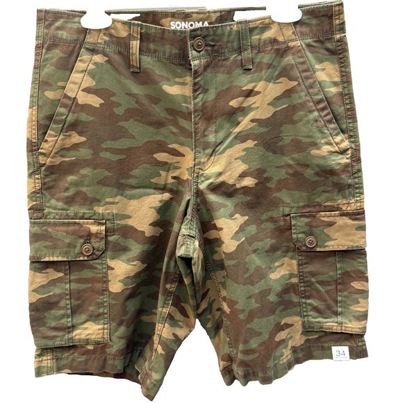 Sonoma Other - SONOMA Goods for Life Outdoor Camo Flexwear Men's Cargo‎ Shorts 34", 11.5 Inseam